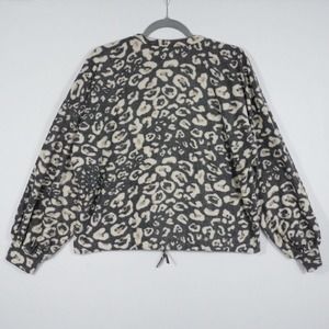 NWT Know One Cares Women's Leopard Print Sweater Size L Drawstring Hem Plush